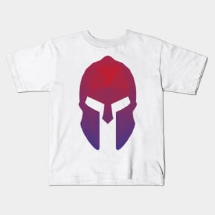 Gladiator Mask Low Poly with Blue-Red gradient Kids T-Shirt
